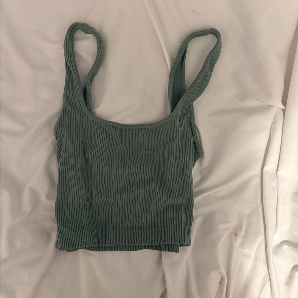 Zara Ribbed Crop Top - Teal